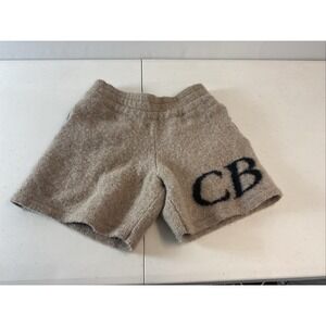 Cole Buxton Mens Tan pull on Wool knit shorts 5.25" Preppy England Logo size S